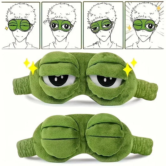 3D Frog Sleep Mask Natural Sleeping Eyeshade Women Men Creative Cartoon Soft Portable Blindfold Travel Office Eyepatch