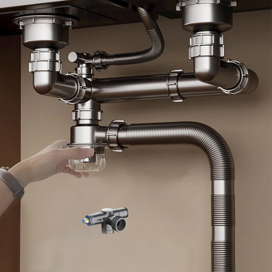 Kitchen Washbasin Sink Bathroom Downpipe Fittings Single And Double Sink Anti-odour Drain Pipe