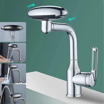 Multi Functional Waterfall Basin Faucet 4 Water Outlet Mode Spray Faucet 360°Rotation
