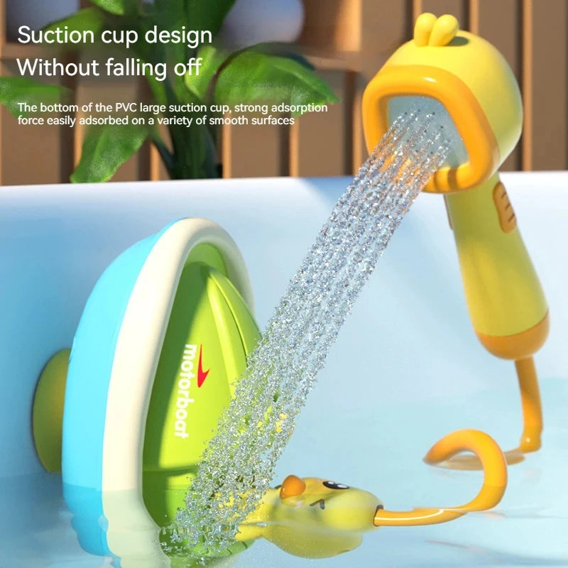 Cute Duck Bathtub Boat Toy with 3 Emotional Ducks Automatic Water Spray Toys