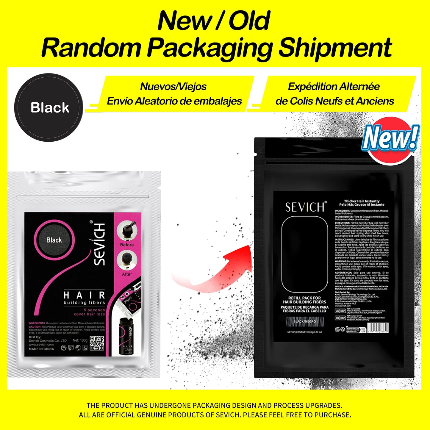 SEVICH Hair Fiber 100g Keratin Hair Fiber Thickening powder