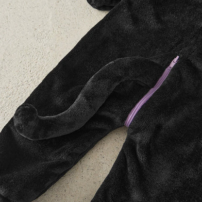 Suefunskry Toddler Baby Halloween Cosplay Jumpsuit, Long Sleeve Hooded Cat Zipper for Boys Girls