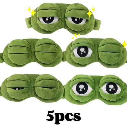 3D Frog Sleep Mask Natural Sleeping Eyeshade Women Men Creative Cartoon Soft Portable Blindfold Travel Office Eyepatch