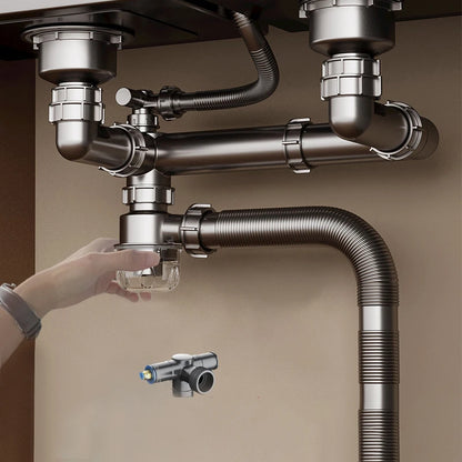 Kitchen Washbasin Sink Bathroom Downpipe Fittings Single And Double Sink Anti-odour Drain Pipe