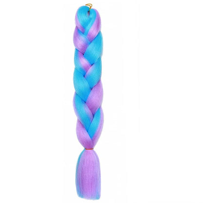 24Inch Synthetic Braiding Hair Extension Ombre Color Rainbow DIY Jumbo Hair Pink Red Blue Hairstyle for Women