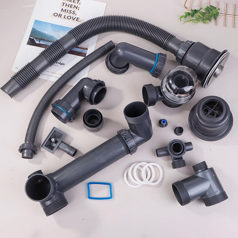 Kitchen Washbasin Sink Bathroom Downpipe Fittings Single And Double Sink Anti-odour Drain Pipe