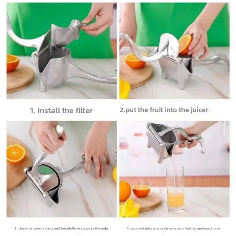 Manual Juice Squeezer Aluminum Alloy Hand Pressure Juicer
