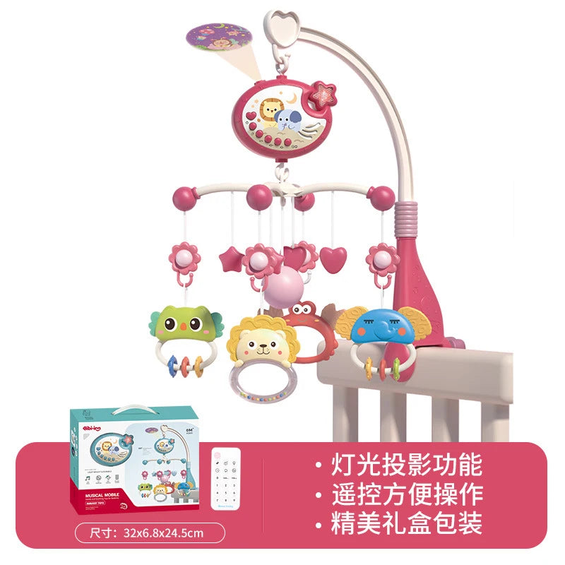 Musical Baby Crib Mobile with Lights Music Projection for Infants Remote Control Crib Toys