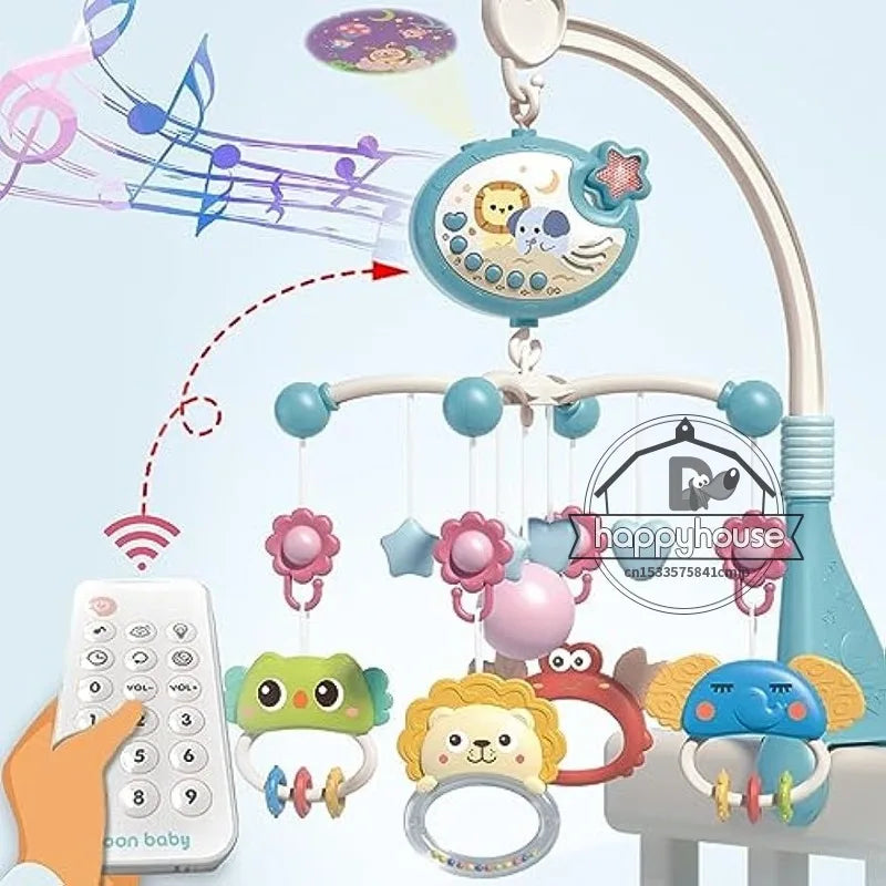 Musical Baby Crib Mobile with Lights Music Projection for Infants Remote Control Crib Toys