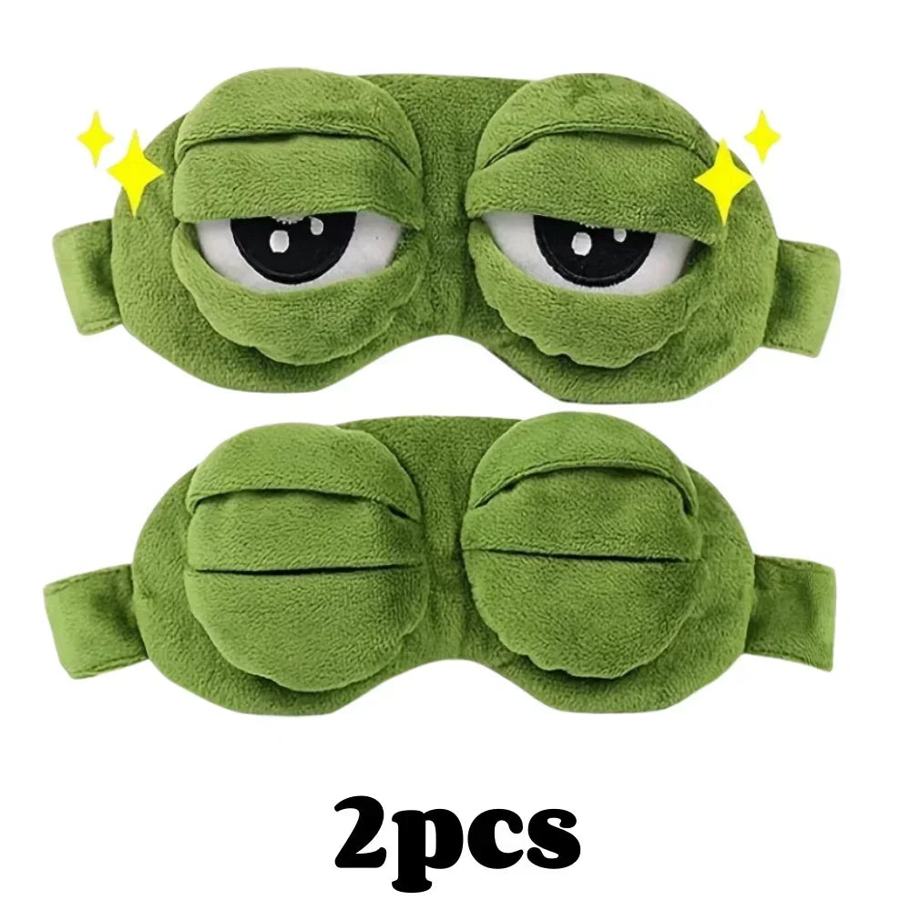 3D Frog Sleep Mask Natural Sleeping Eyeshade Women Men Creative Cartoon Soft Portable Blindfold Travel Office Eyepatch