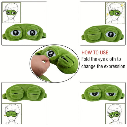 3D Frog Sleep Mask Natural Sleeping Eyeshade Women Men Creative Cartoon Soft Portable Blindfold Travel Office Eyepatch