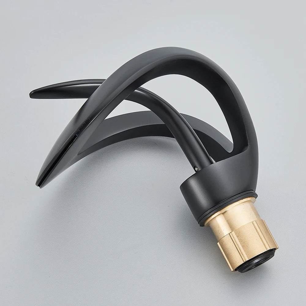 Black Brass New-Style Basin Faucet Bathroom Mixer Tap Hot Cold Water