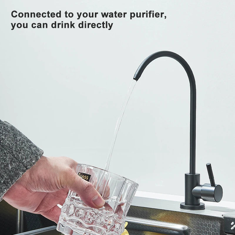 Single Slot Kitchen Sink with Faucet 304 Stainless Steel Large 60x45cm Rainfall