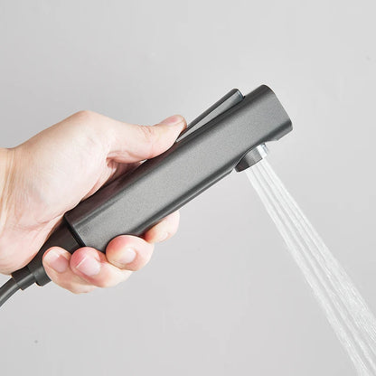 Rozin Black Smart Digital Display Shower Faucet Set Piano Style Rainlfall Bathroom System Grey