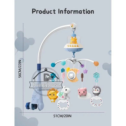 Musical Baby Crib Mobile with Lights Music Projection for Infants Remote Control Crib Toys