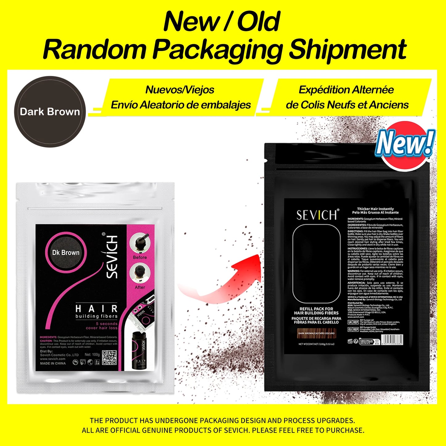 SEVICH Hair Fiber 100g Keratin Hair Fiber Thickening powder