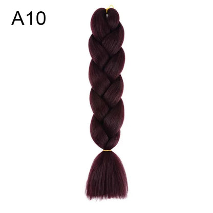 24Inch Synthetic Braiding Hair Extension Ombre Color Rainbow DIY Jumbo Hair Pink Red Blue Hairstyle for Women