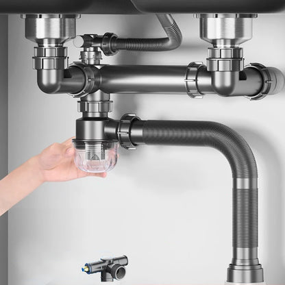 Kitchen Washbasin Sink Bathroom Downpipe Fittings Single And Double Sink Anti-odour Drain Pipe