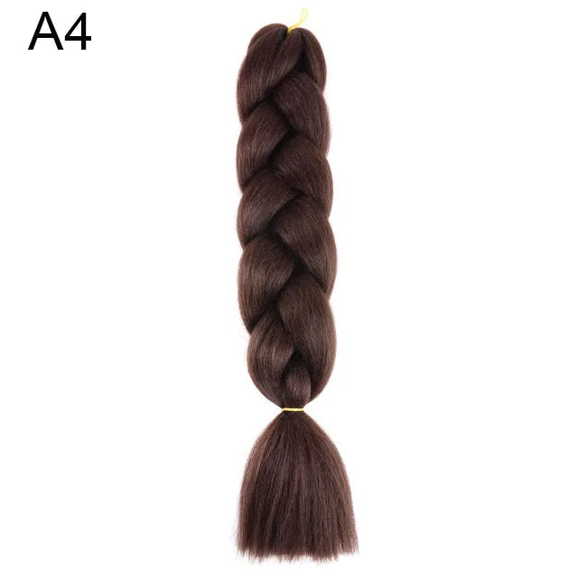 24Inch Synthetic Braiding Hair Extension Ombre Color Rainbow DIY Jumbo Hair Pink Red Blue Hairstyle for Women
