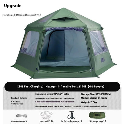 Large Camping Inflatable Air tent 4-6 people Waterproof Tent Hiking Camping Tent