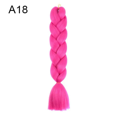 24Inch Synthetic Braiding Hair Extension Ombre Color Rainbow DIY Jumbo Hair Pink Red Blue Hairstyle for Women