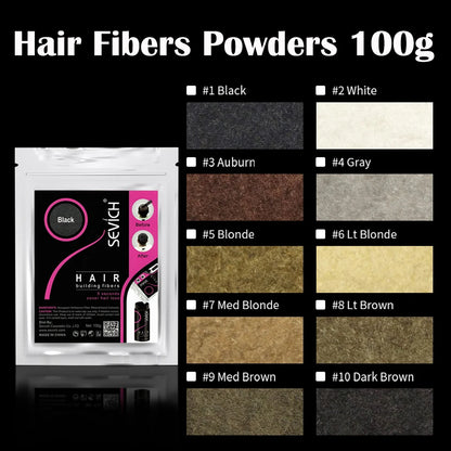 SEVICH Hair Fiber 100g Keratin Hair Fiber Thickening powder