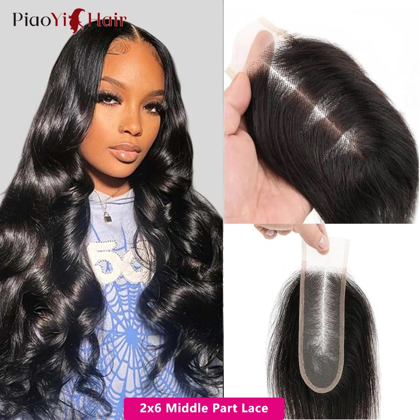 Body Wave Bundles 100% Human Hair with 4x4/5x5 Closure 20 22 24inch Raw Hair Extensions Bundles with 2x6 Midlle Part Closures
