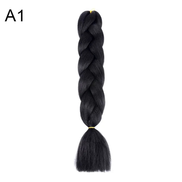 24Inch Synthetic Braiding Hair Extension Ombre Color Rainbow DIY Jumbo Hair Pink Red Blue Hairstyle for Women