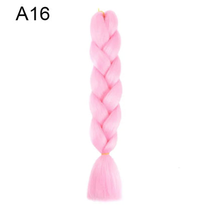 24Inch Synthetic Braiding Hair Extension Ombre Color Rainbow DIY Jumbo Hair Pink Red Blue Hairstyle for Women