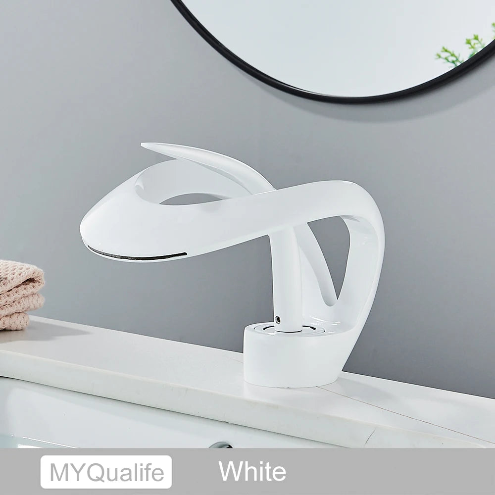 Black Brass New-Style Basin Faucet Bathroom Mixer Tap Hot Cold Water