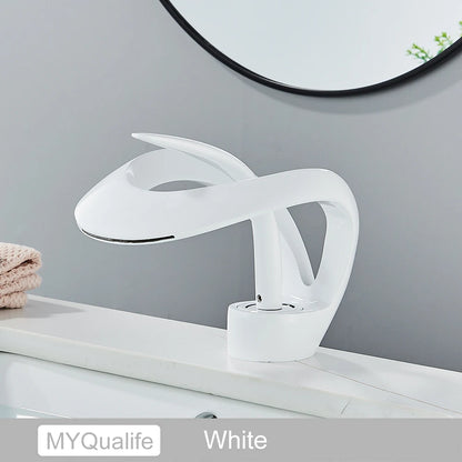 Black Brass New-Style Basin Faucet Bathroom Mixer Tap Hot Cold Water