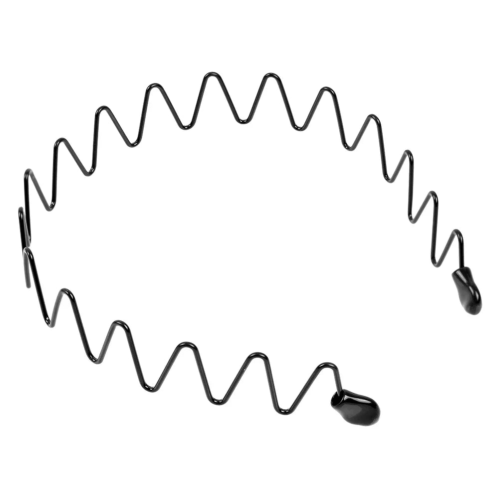 6/1pcs Fashion Metal Hair Band for Men Women Unisex Black Waved Hair Head Hoop Sports Headband