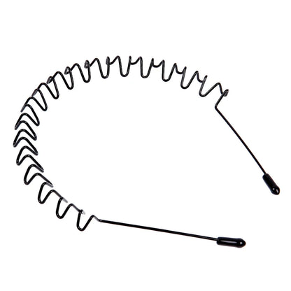 6/1pcs Fashion Metal Hair Band for Men Women Unisex Black Waved Hair Head Hoop Sports Headband