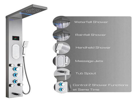 LED shower panel tower system rainfall 2024