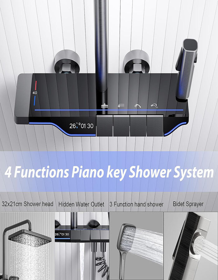 shower system thermostatic Piano key