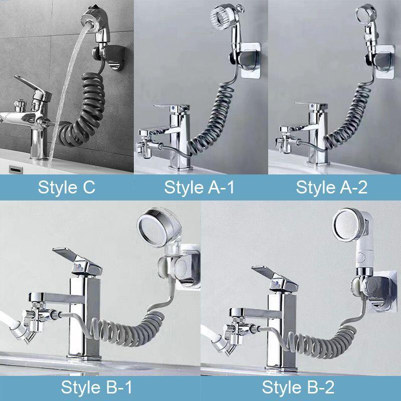 pressurized shower head kit for washbasin faucets